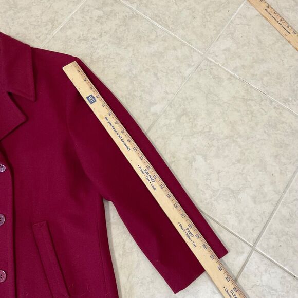 Pendleton Vintage Wool Pea Coat ANCHOR BUTTONS Size 8 Lined Jacket maroon USA - Picture 8 of 12